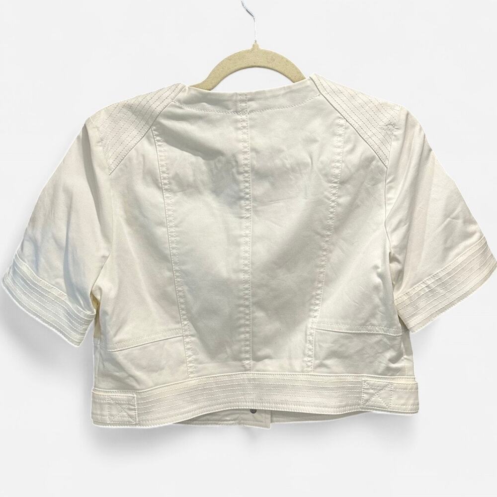 Cache NWT Y2K Cropped Utility Jacket Cream Size S… - image 5